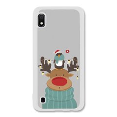 Новогодний чехол «Deer and penguin» на Samsung A10 арт. 1485