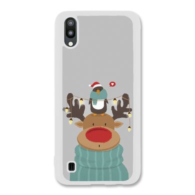 Новогодний чехол «Deer and penguin» на Samsung M10 арт. 1485