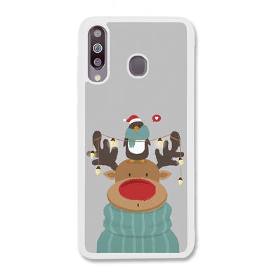 Новорічний чохол «Deer and penguin» на Samsung A40s арт. 1485