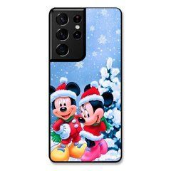 Новорічний чохол &laquo;Mickey Mouse and Minnie Mouse&raquo; на Samsung S21 Ultra арт. 1906