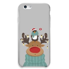 Новорічний чохол «Deer and penguin» на iPhone 5|5s|SE арт. 1485