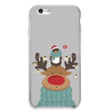 Новогодний чехол «Deer and penguin» на iPhone 5|5s|SE арт. 1485