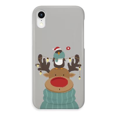 Новорічний чохол «Deer and penguin» на iPhone Xr арт. 1485