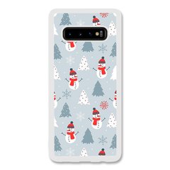 Новогодний чехол «Snowmen» на Samsung S10 Plus арт. 1171